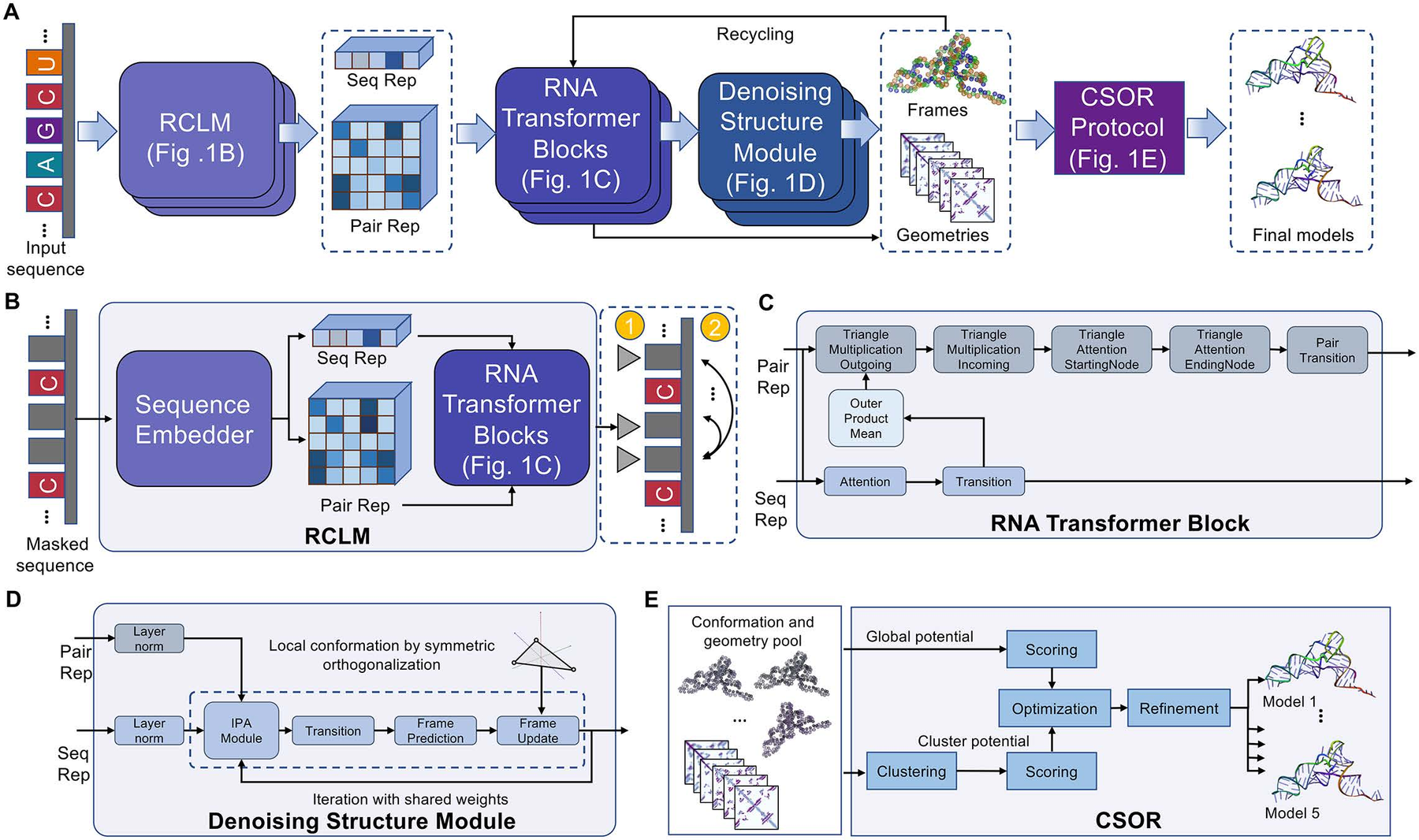 DRfold2 sequence-to-structure pipeline